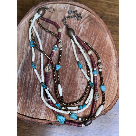 Unbranded Turquoise Shell Fashionable Bohemian Necklace. - Picture 2 of 3